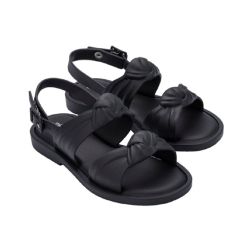 Mini Melissa Black Velvet Sandal
